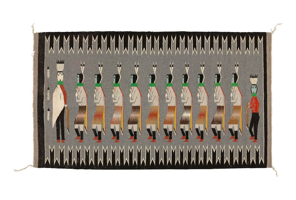 Lot 275: Native American Navajo Wool Yei Rug