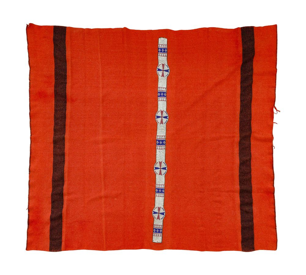 Lot 277: Native American Sioux Beaded Wool Wearing Blanket