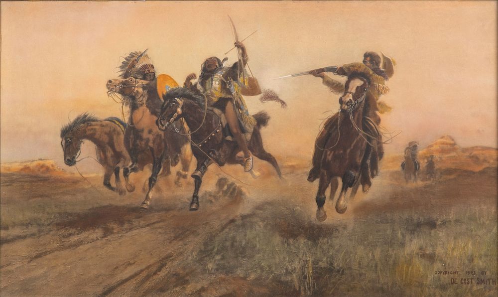 Lot 283: De Cost Smith (American, 1864-1939) Hand-Embellished Print