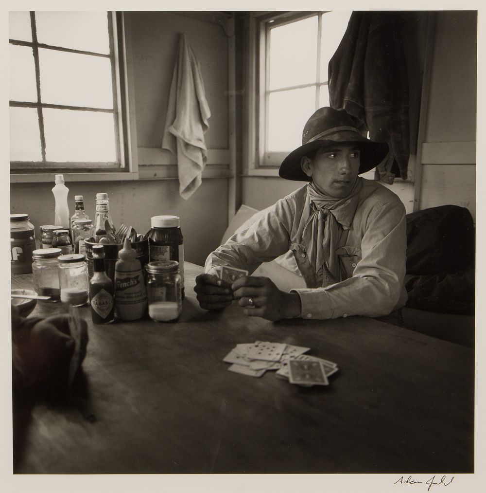 Lot 285: Adam Jahiel (American, b.1956) 'Riley Cleaver, IL Ranch, Nevada' Gelatin Silver Print