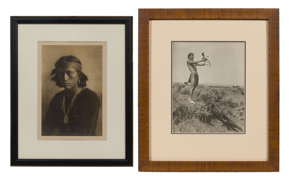 Lot 287: Carl E. Moon (American, 1878-1948) 'Navaho Boy' and 'The Vow' Photographic Prints