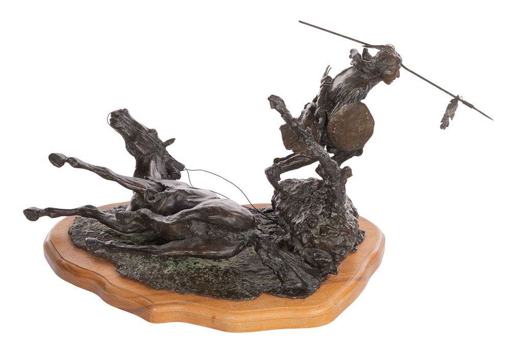 Lot 298: Austin Deuel (American, 1939-2021) 'The Final Charge' Figural Bronze Sculpture