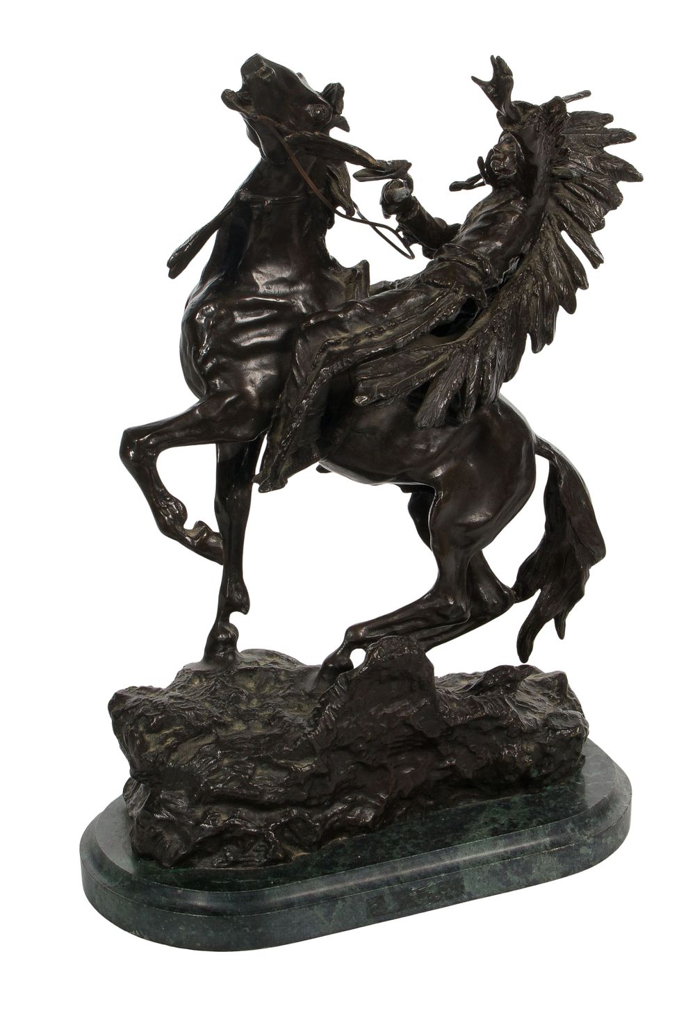 Lot 302: After Carl Kauba (Austrian, 1865-1922) 'How: Kola! Friend, Don't Shoot' Bronze Sculpture