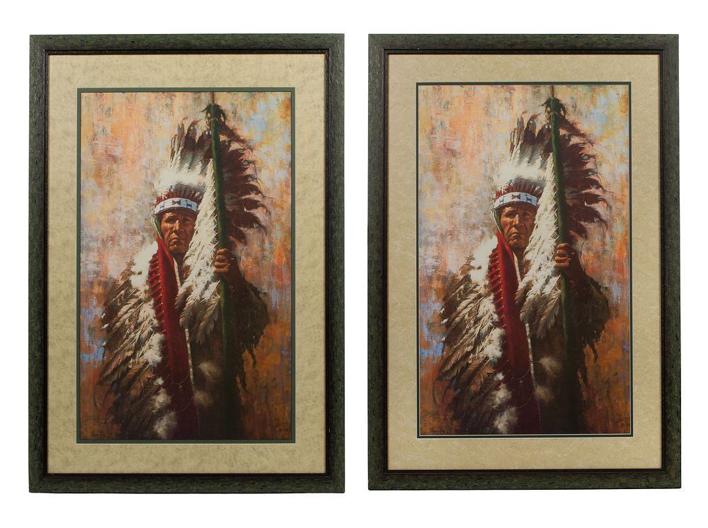 Lot 310: Howard A. Terpning (American, b.1927) 'The Strength of Eagles' Offset Lithographs