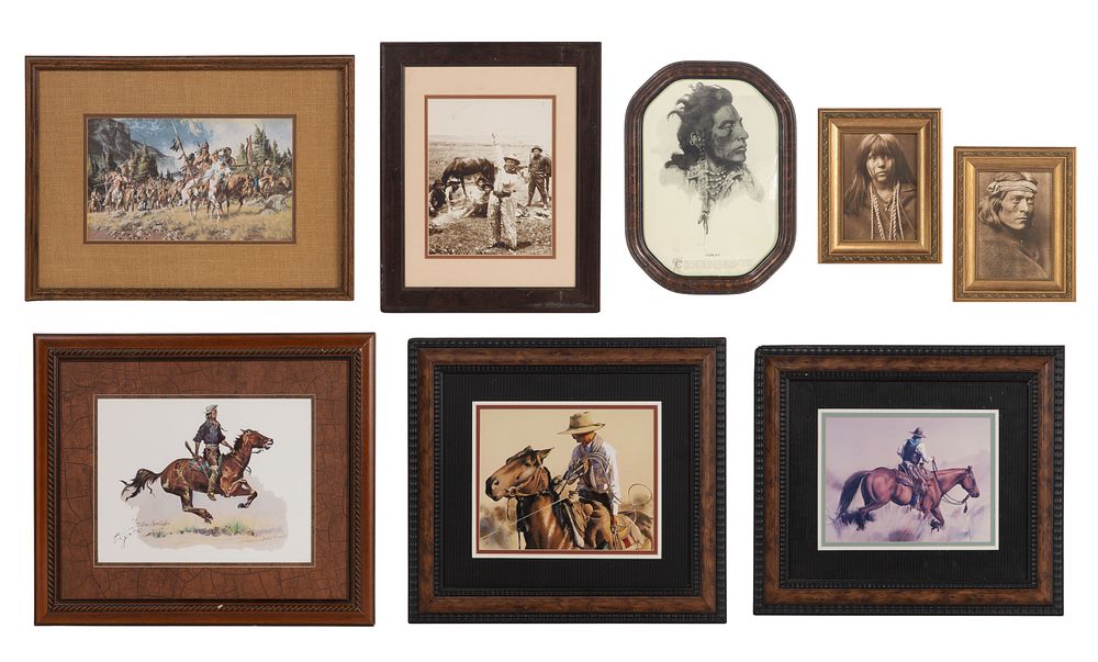 Lot 316: Native American and Cowboy Offset Lithograph Assortment