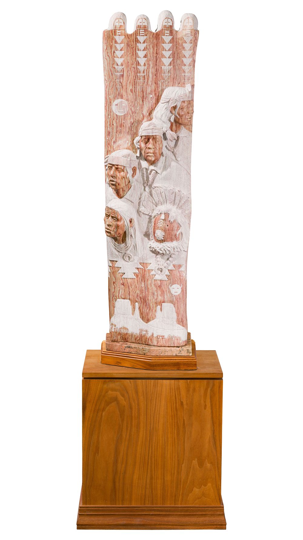 Lot 321: Alvin Marshall (American / Navajo, b.1959) 'Blessing Ways' Alabaster Sculpture