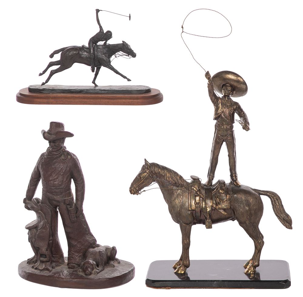 Lot 322: Cowboy and Polo Player Sculpture Assortment