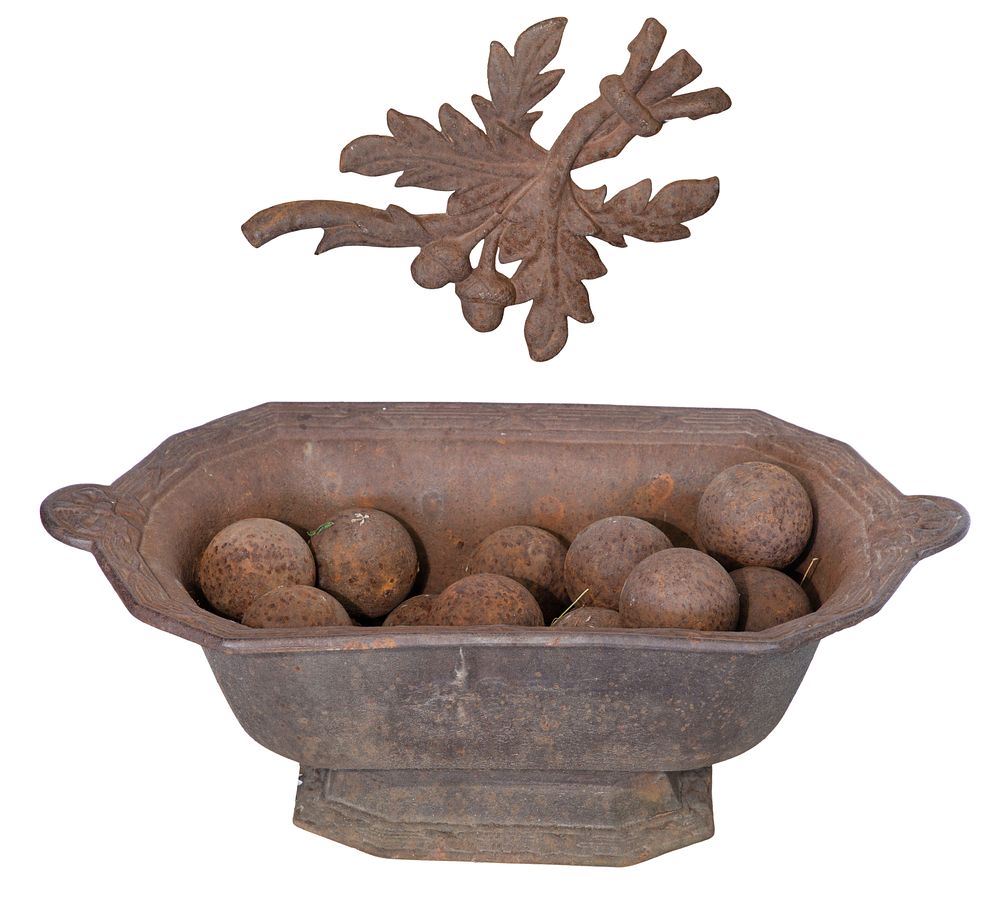 Lot 257: Cast Iron Planter With Cannon Balls