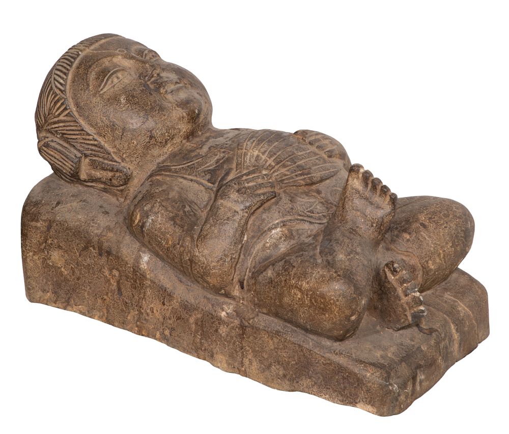 Lot 294: Asian Carved Stone Deity Figure