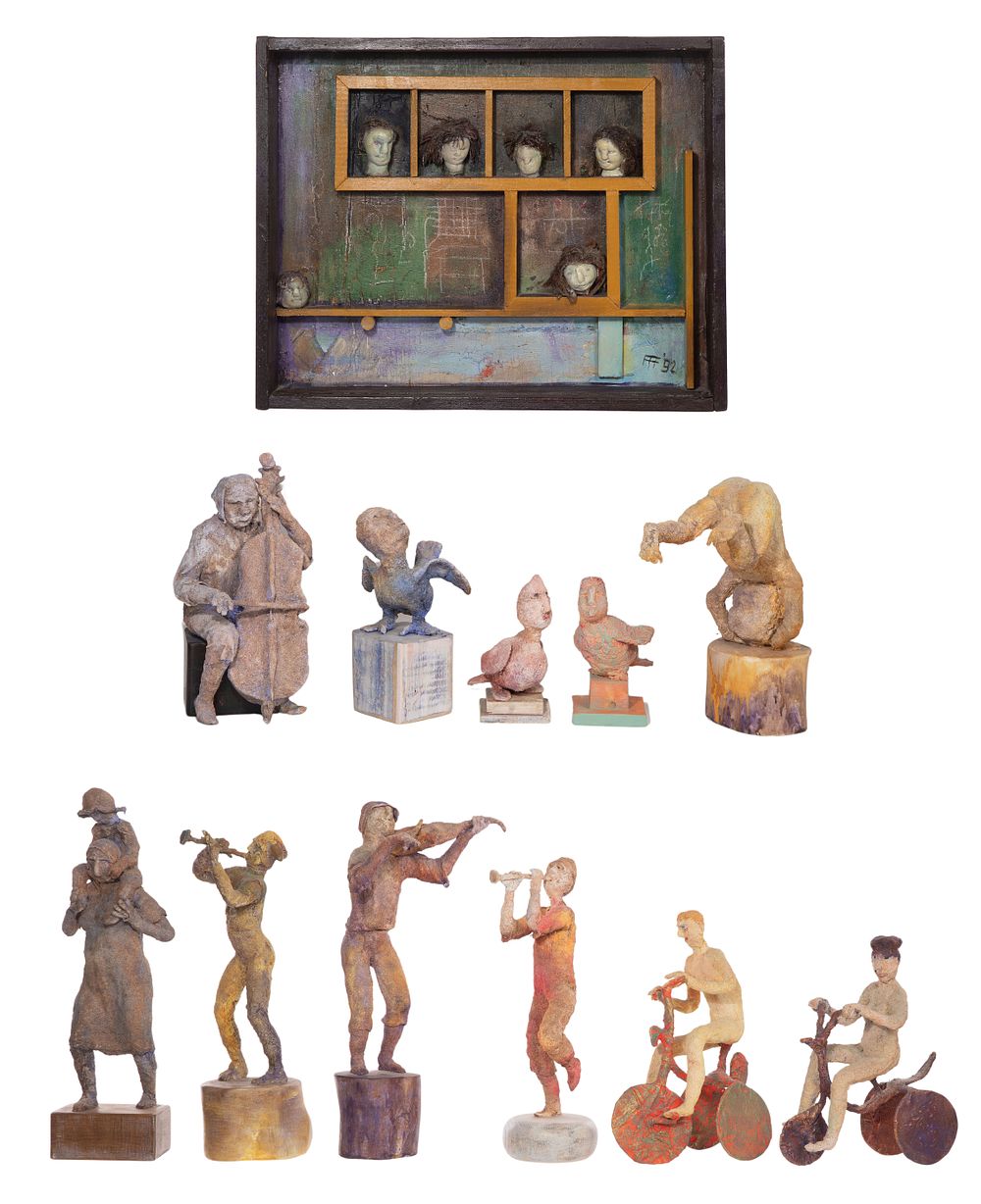 Lot 306: Aafke Godthelp (Dutch, 20th Century) Mixed Media Sculpture Assortment