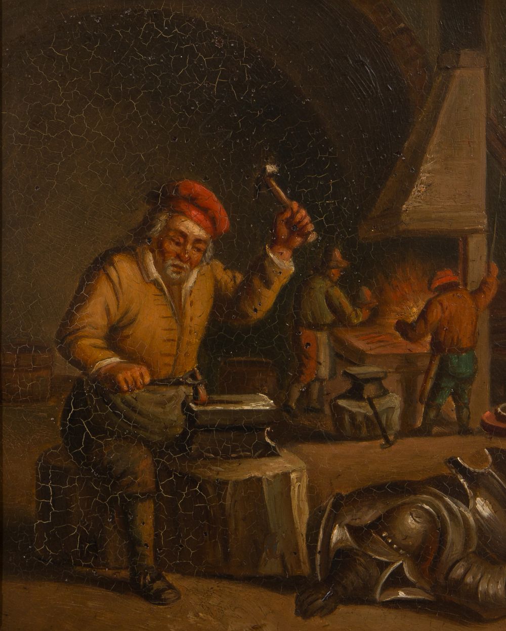 Lot 311: After Adriaen van Ostade (Dutch, 1610-1685) Oil on Metal Sheet