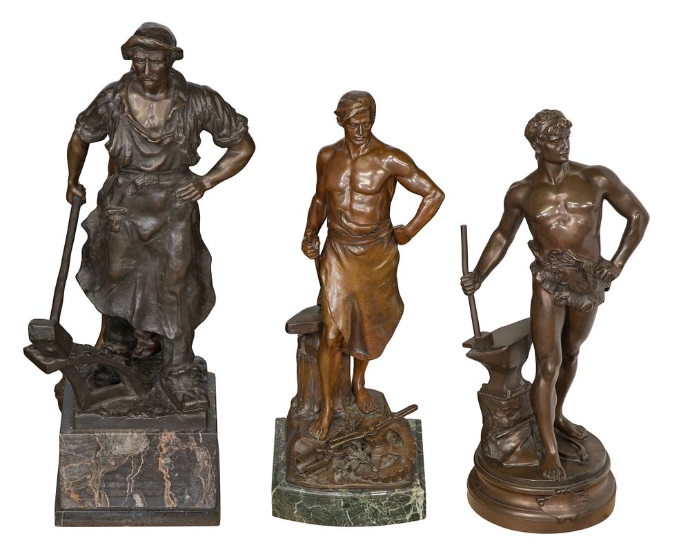 Lot 325: Maurice Constant (French, 1892-1970) and Paul Ludwig Kowalczewski (German, 1865-1910) Bronze Sculptures