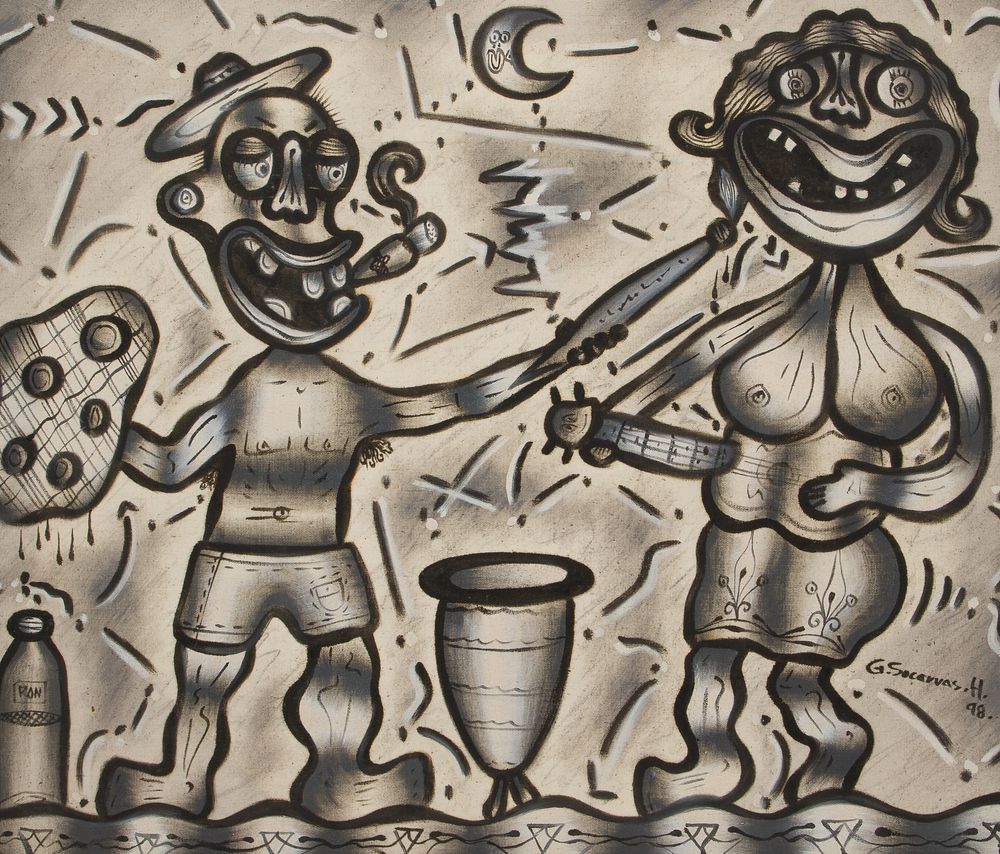 Lot 327: Guillermo Socarras Hernandez (Cuban, b.1961) 'Pintando La Alegria' Oil on Canvas