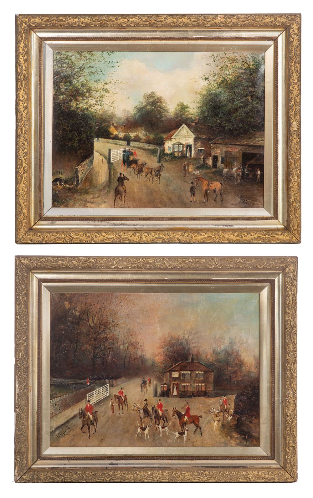 Lot 344: Unknown Artists (British, 19th Century) 'Old Heeley' and 'Old Sheffield' Oils on Canvas