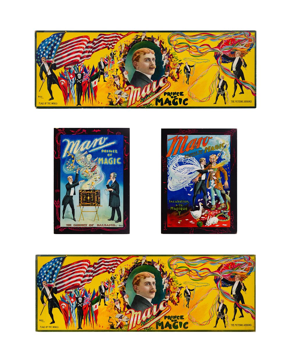 Lot 347: Maro (Walter Truman Best, 1868-1908) 'Prince of Magic' Lithograph Window Card / Poster Assortment