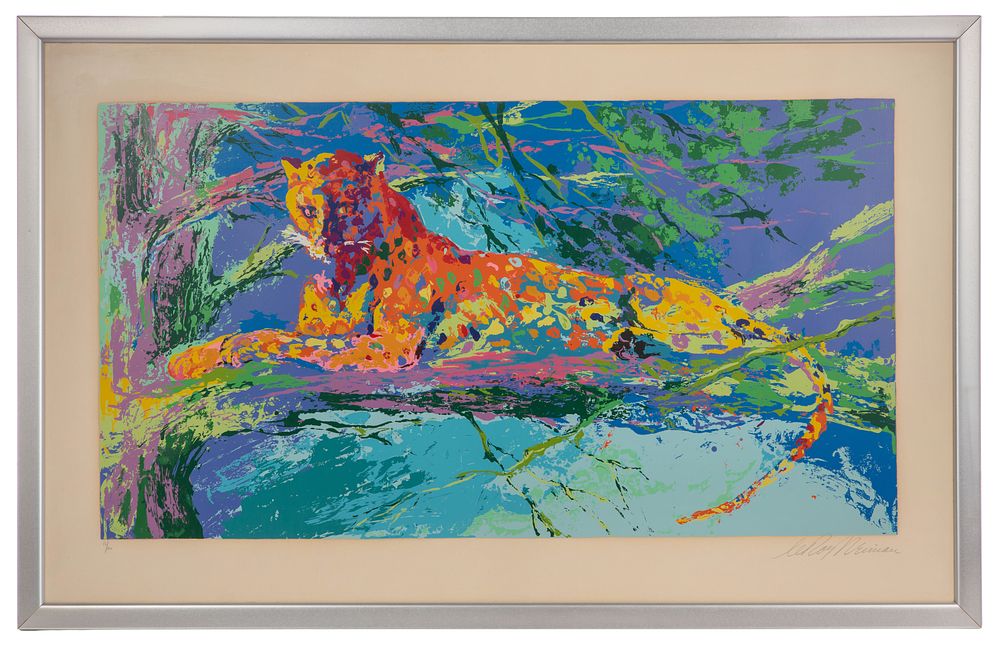 Lot 354: Leroy Neiman (American, 1921-2012) 'Kenya Leopard' Serigraph