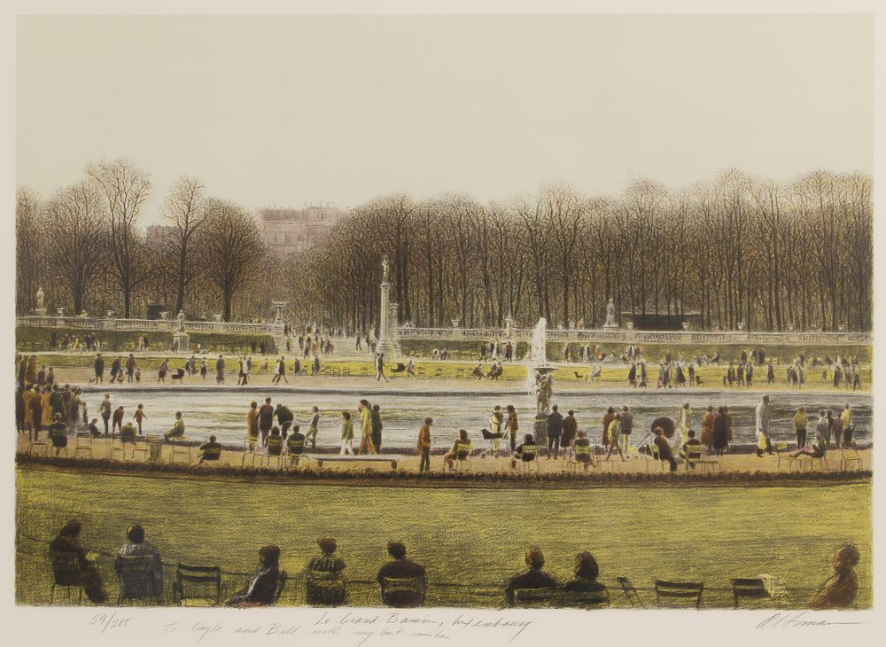 Lot 364: Harold Altman (American, 1924-2003) 'Le Grand Basin, Luxemburg' Lithograph