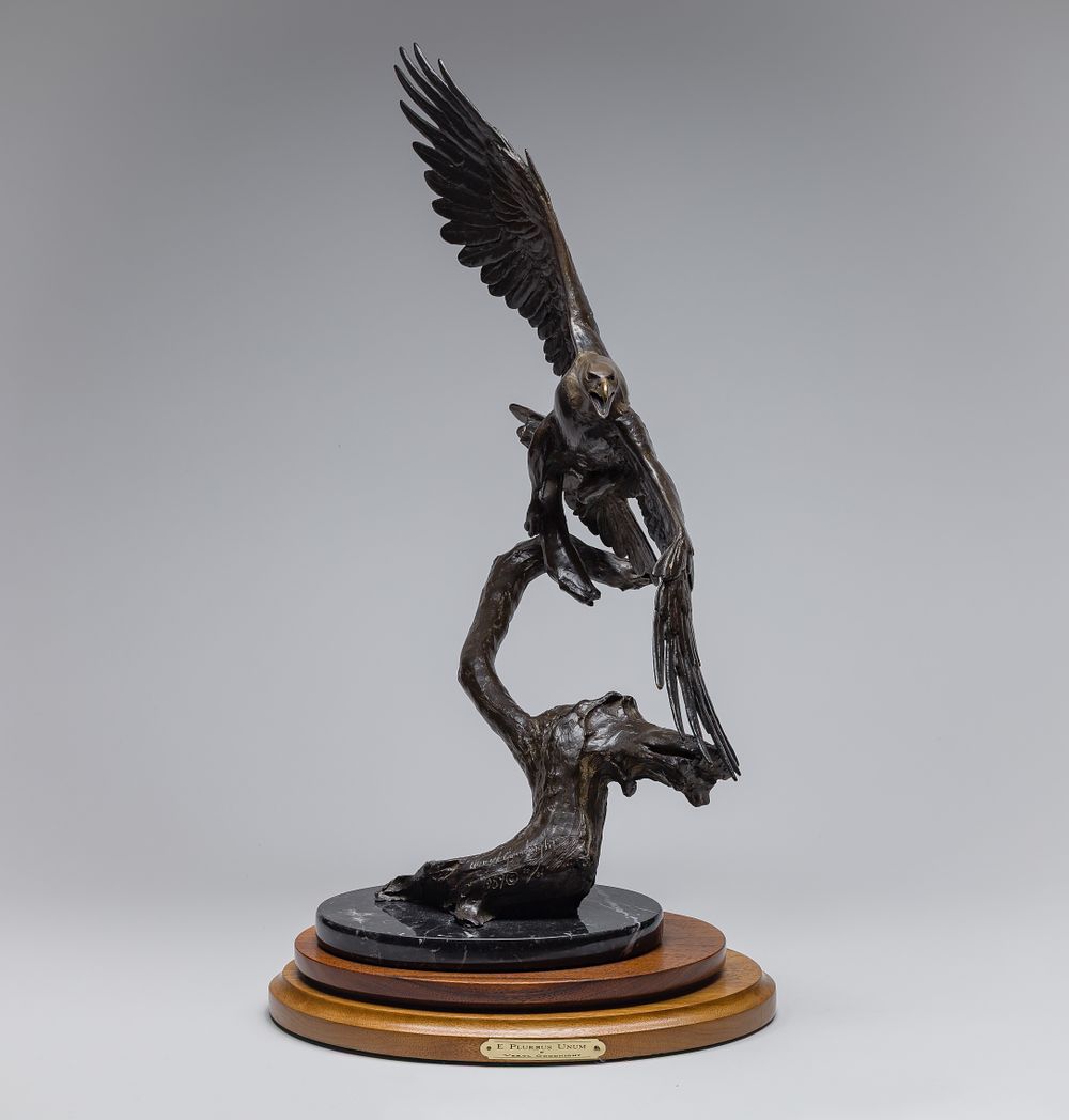 Lot 367: Veryl Goodnight (American, b.1947) 'E Pluribus Unum' Bronze Sculpture