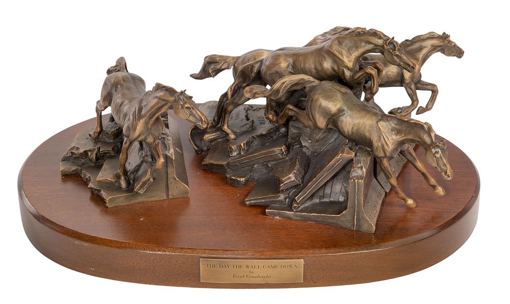 Lot 368: Veryl Goodnight (American, b.1947) 'The Day The Wall Came Down' Bronze Sculpture