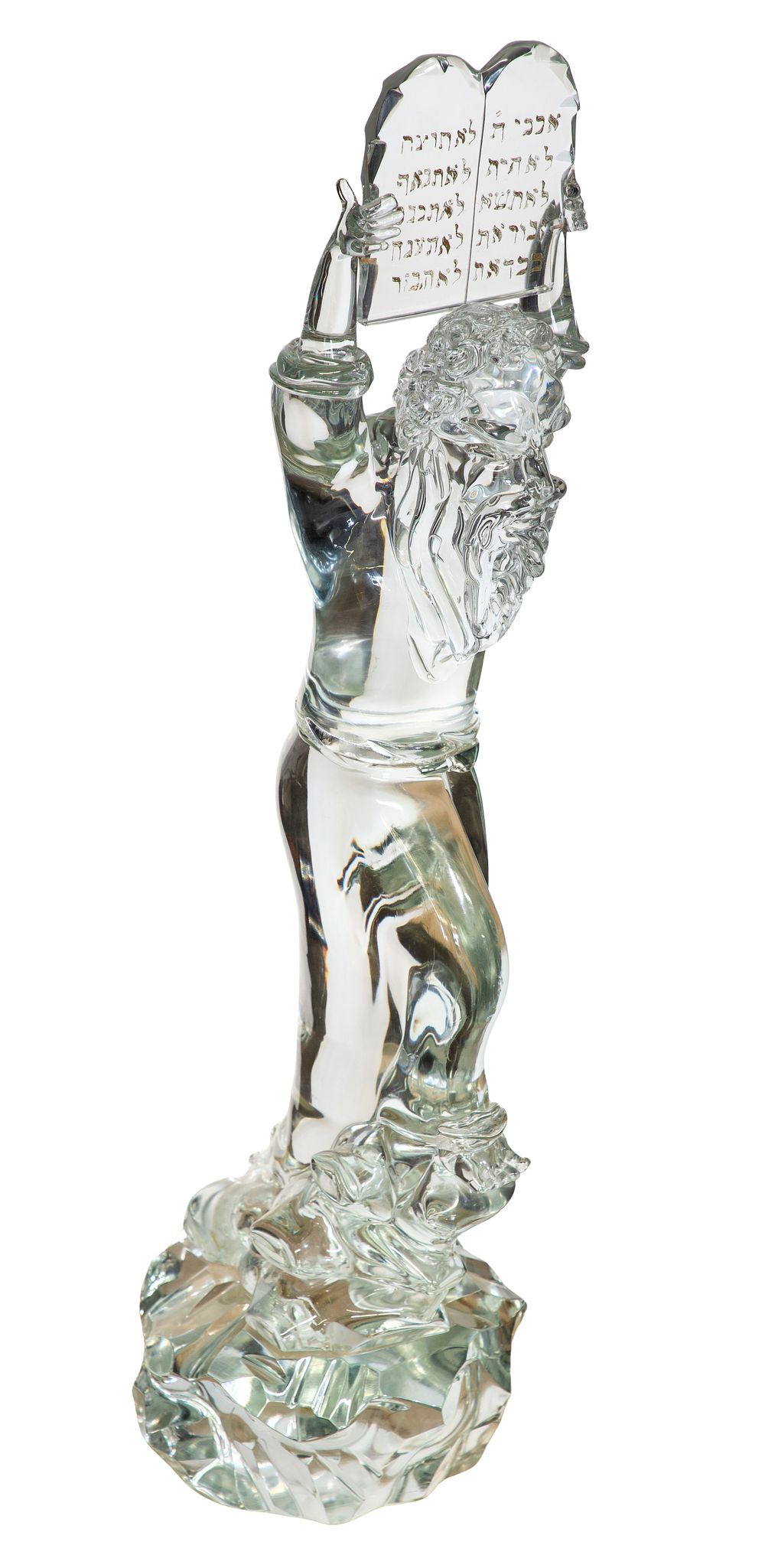 Lot 374: Pino Signoretto (Italian, 1944-2017) 'Moses and the Ten Commandments' Murano Glass Sculpture