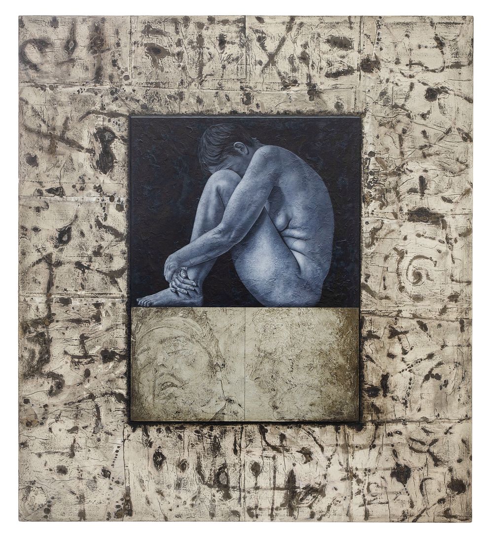 Lot 382: Ira Upin (American, 20th Century) 'Mother, Daughter, Sister, Wife' Mixed Media on Canvas