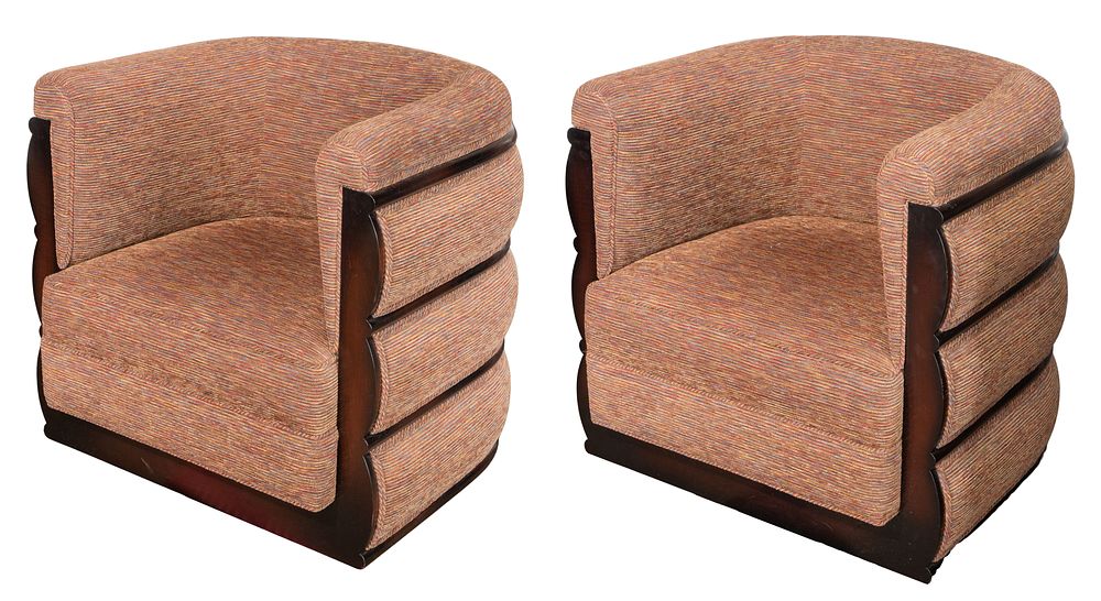 Lot 383: Interior Crafts Barrel Chairs