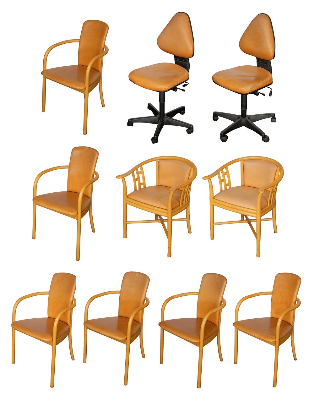 Lot 389: Kinnarps Leather Chair Assortment