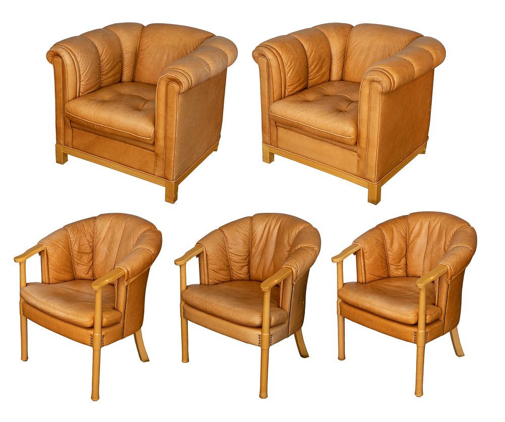 Lot 390: Kinnarps Leather Chair Assortment