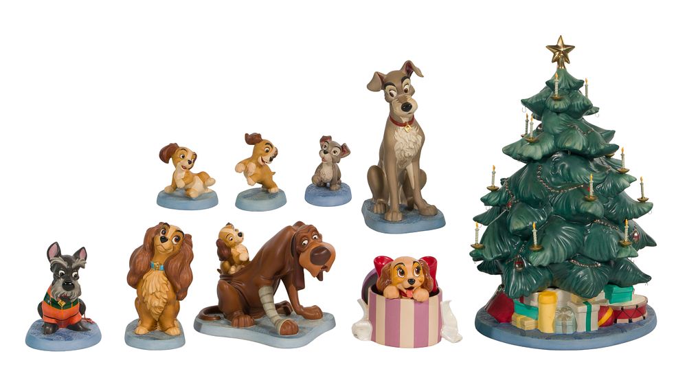 Lot 409: Walt Disney Classics 'Lady and the Tramp' Porcelain Figurines