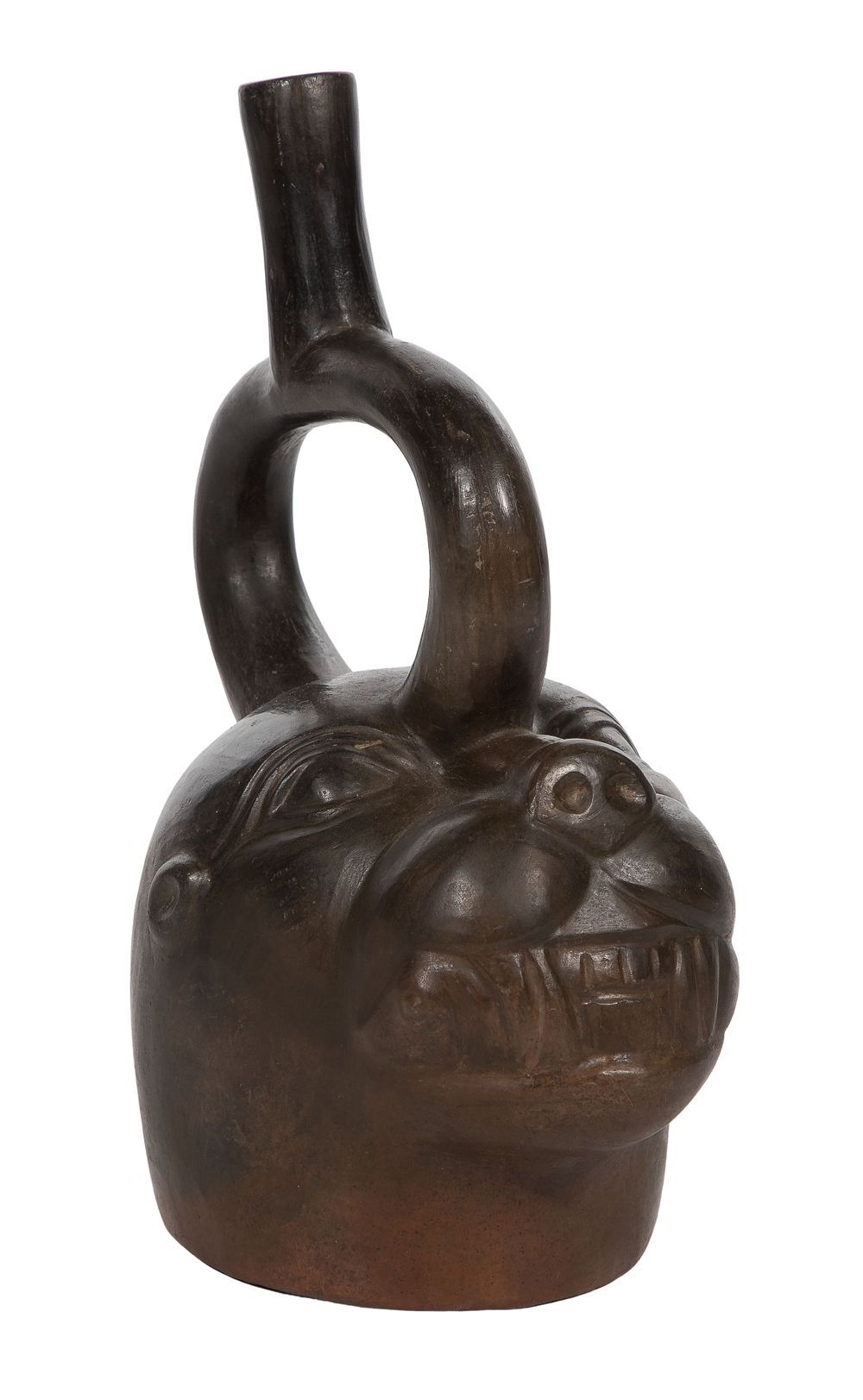 Lot 433: Pre-Columbian Chimu Style Sea Lion Stirrup Bottle