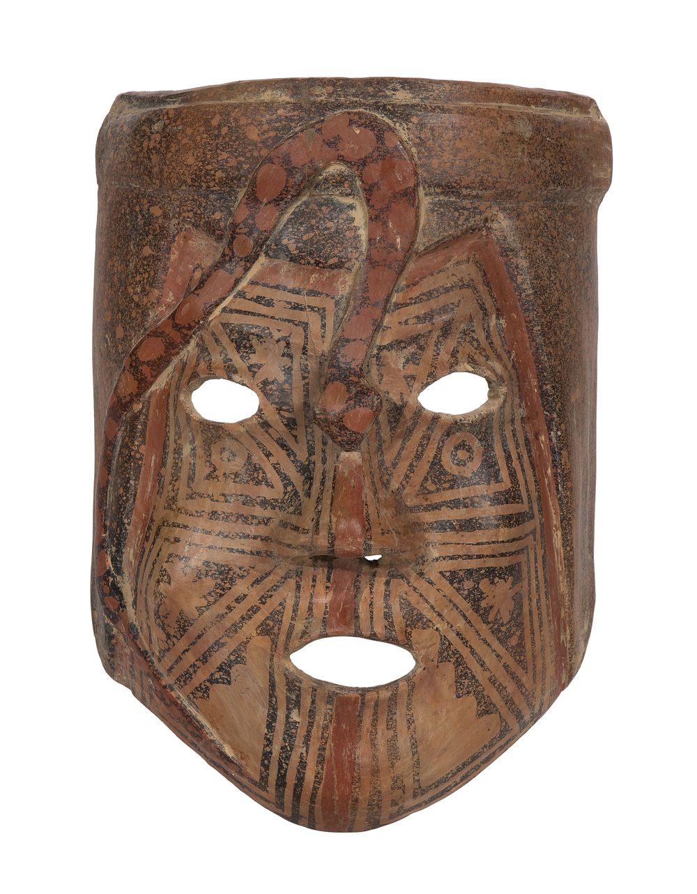 Lot 443: Pre-Columbian Style West Mexican Painted Pottery Mask