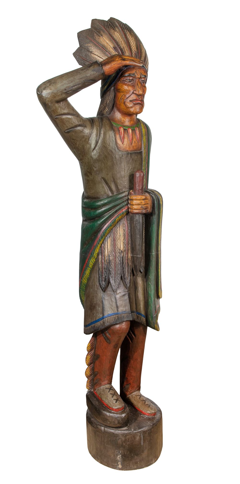 Lot 450: Native American Cigar Store Carved Figure