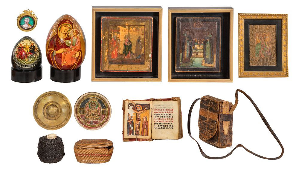 Lot 452: Religious and Decorative Object Assortment