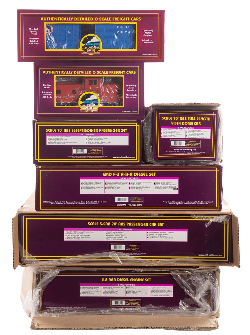 Lot 467: MTH Model Train O Scale Great Northern Assortment