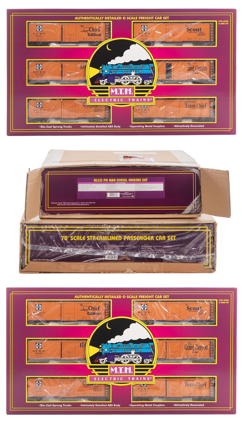 Lot 469: MTH Model Train O Scale Santa Fe Assortment