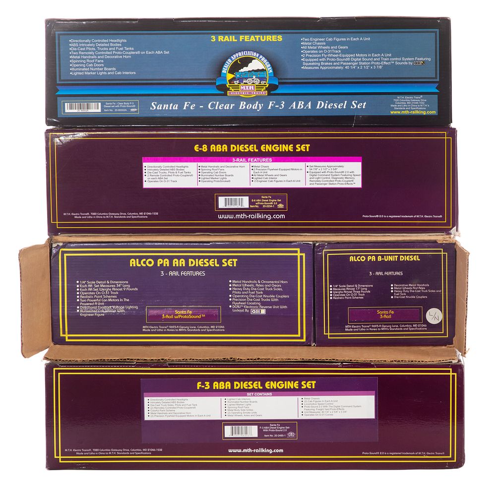 Lot 474: MTH Model Train O Scale Santa Fe Assortment