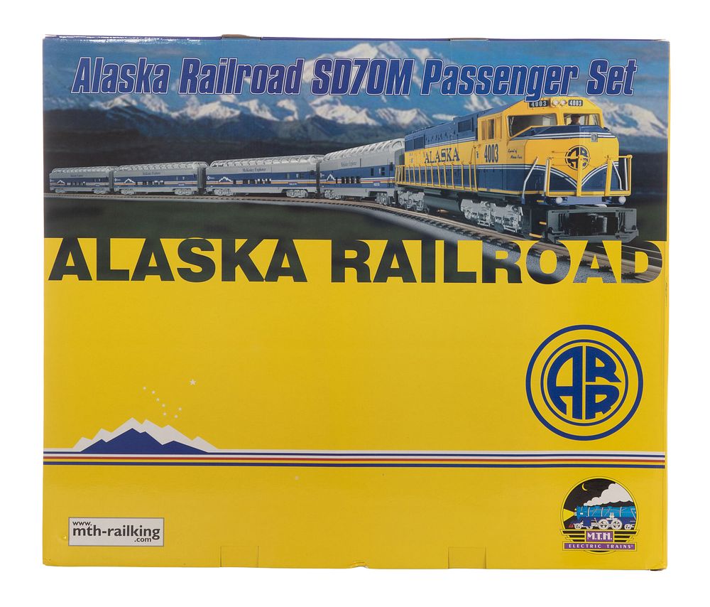 Lot 477: MTH Model Train O Scale Alaska Railroad SD70M Passenger Train Set