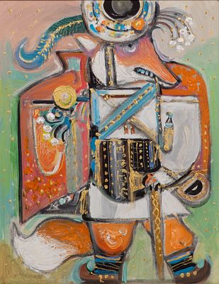 E. Kozac - E. Kozak (Ukrainian, 20th Century) Mixed Media on Canvas Undated, unsigned, an abstract 