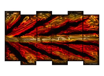 Chris DeRubeis - Chris DeRubeis (American, b.1978) 'Shock Wave - Red' Mixed Media on Metal Panels 