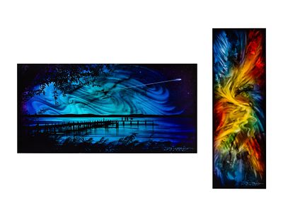 Chris DeRubeis - Chris DeRubeis (American, b.1978) Mixed Media on Metal Panels (2) signed items 