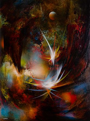 Leonardo Nierman - Leonardo Nierman (Mexican, 1932-2023) 'Flight at Springtime' Acrylic on 