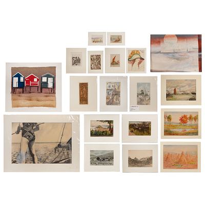 20th Century Works on Paper (19) items by various artists working in various media, some 
