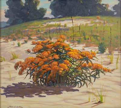 Frank Dudley - Frank Dudley (American, 1868-1957) Oil on Canvas Undated, signed, depicting a clump 