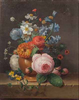 Henri Nardeux - Henri Nardeux (French, 19th century) Oil on Canvas 1840, signed, depicting a still 