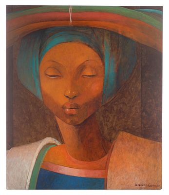 Bernard Sejourne - Bernard Sejourne (Haitian, 1947-1994) Acrylic on Board 1979, signed, depicting 