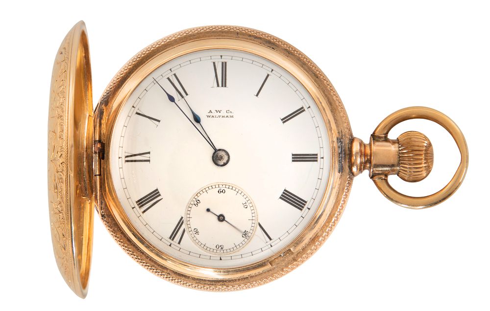 Lot 256: Waltham P S Bartlett 14k Gold Hunter Case Pocket Watch