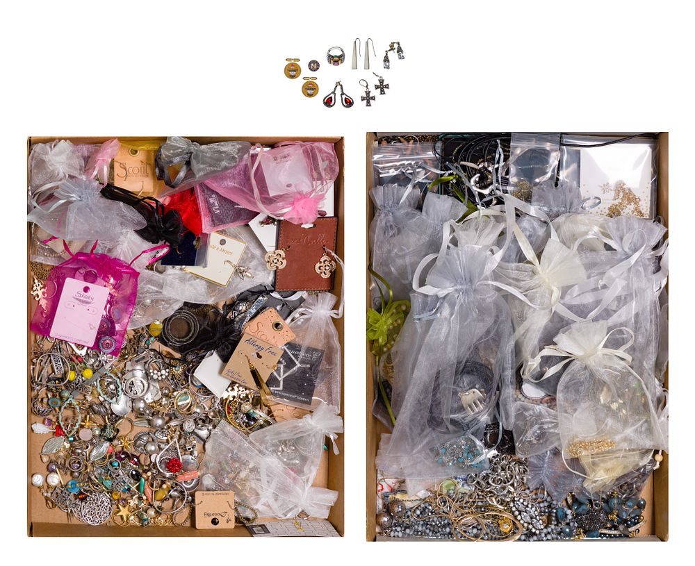 Lot 262: Gold, Sterling Silver and Costume Jewelry Assortment
