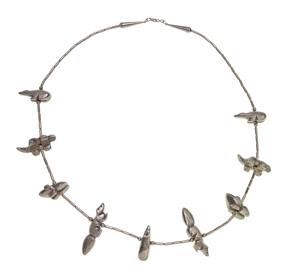 Lot 278: Native American Sterling Silver Animal Necklace