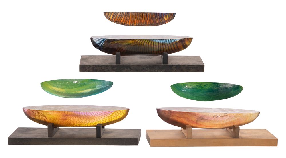 Lot 298: Bertil Vallien for Kosta Boda Art Glass Boats