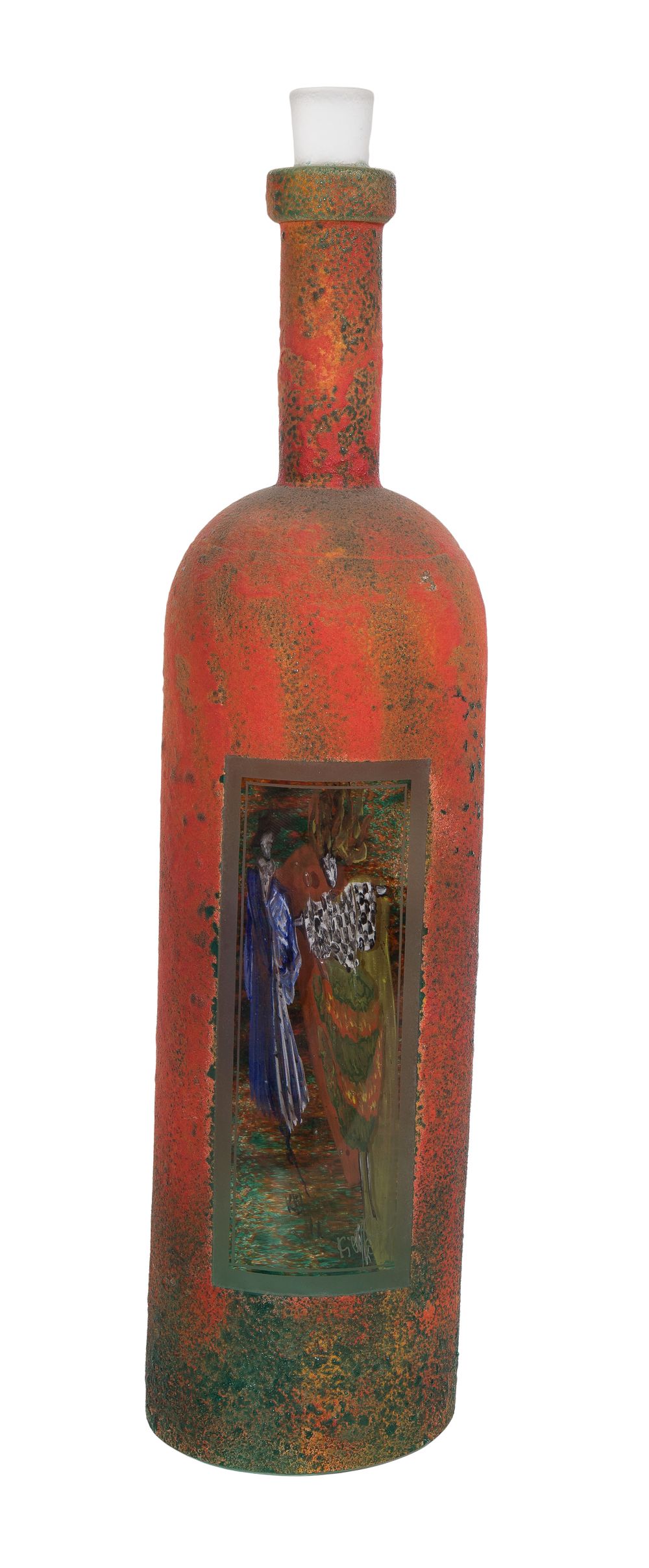 Lot 318: Kjell Engman for Kosta Boda Art Glass '3-D Dancing Bottle' Sculpture
